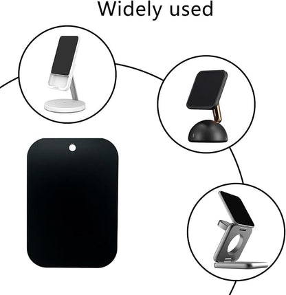 GDMINLO Mount Metal Plate（8Pack） for Magnetic Car Mount Phone Holder with Full Adhesive for Phone Magnet, 8X Rectangular (Black)