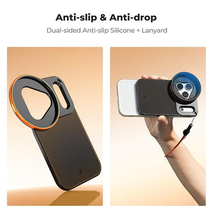 K&F CONCEPT Double-Sided Magnetic Lens Filter Mount Adapter with 58mm CPL Filter, Compatible with iPhone 17 Pro Max and 58mm Threaded Filters, CPL Filter Compatible with iPhone Camera Lens