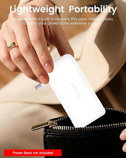 Silicone Case for TORRAS EasyGo 3-in-1 Portable Charger Power Bank,Full-Body Protective Cover for TORRAS Power Bank PB17,Precise Port Cutouts (Case Only) White