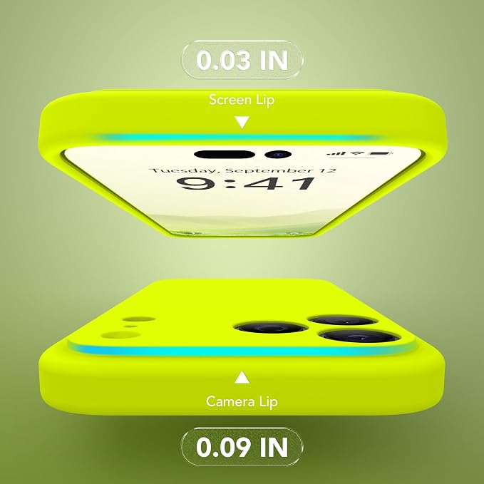 Magnetic for iPhone 17 Pro Max Case, Compatible with MagSafe, [Full Camera Protection][Screen Protector] Silicone Shockproof Protective Phone Case for iPhone 17 Pro Max, Fluorescent Green