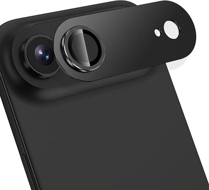 for iPhone 17 Air Camera Lens Protector, [Military Grade Shatterproof] [Strong Adsorption] [Case Friendly] Full Coverage Metal Aluminum Alloy 9H Tempered Glass Camera Screen Cover, Black