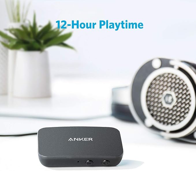 Anker Soundsync Bluetooth Receiver for Music Streaming with Bluetooth 5.0, Dual Device Connection, Handsfree Calls, 12-Hour Battery Life, for Car & Home Stereo - Signal Reception Only