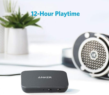 Anker Soundsync Bluetooth Receiver for Music Streaming with Bluetooth 5.0, Dual Device Connection, Handsfree Calls, 12-Hour Battery Life, for Car & Home Stereo - Signal Reception Only
