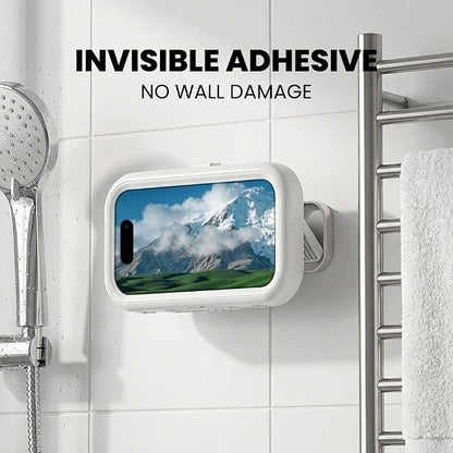 Waterproof Shower Phone Holder: 360° Rotatable Adjustable Bathroom Mobile Stand - Bathroom Wall Phone Mount Stand Anti Fog for Kitchen, Bath - Accessories for 4-7" Cellphones (Purple)