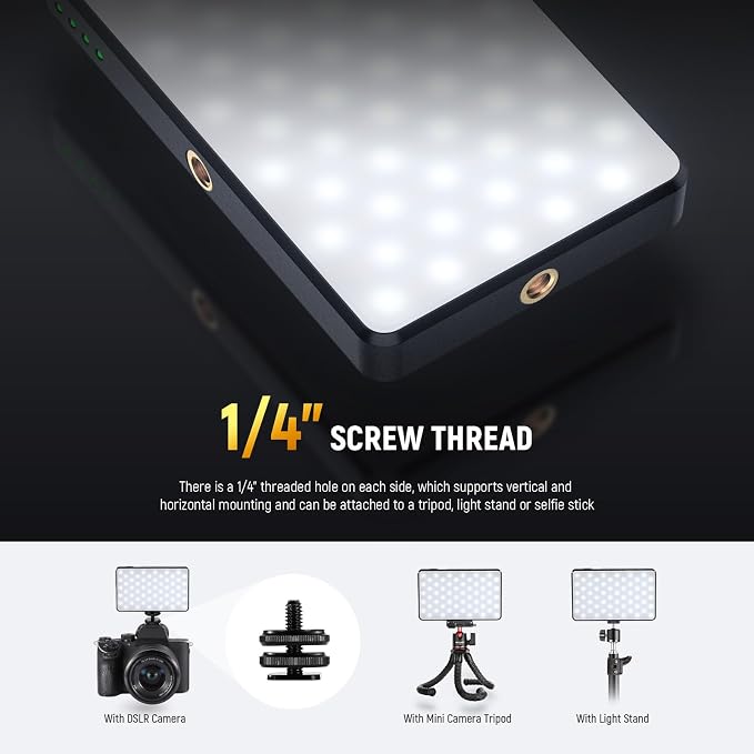 NEEWRE Basics LED Selfie & Tattoo Light Compatible with iPhone, Clip on CPL Filter/Tripod Stand/Phone Holder, Fill Lighting Remove Reflection for Art Food Jewelry Photography Video Recording, BL120B