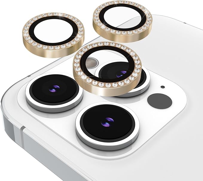 kate spade new york iPhone 15 Pro/iPhone 15 Pro Max Camera Lens Protector with Aluminum Rings - Crystal
