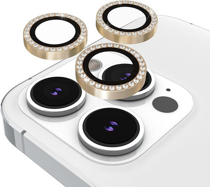 kate spade new york iPhone 15 Pro/iPhone 15 Pro Max Camera Lens Protector with Aluminum Rings - Crystal