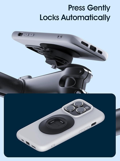 sincetop Bike Phone Mount - Series Q [ Quad ] - Mountain Bicycle Stem Phone Holder - Quick Lock & Release - Aluminum Handlebar Cycling Cell Holder for MTB Ebike Road Electric Gravel Bikes