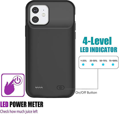 Battery Case for iPhone 11, Upgraded 7000mAh Rechargeable Portable Charging Case Compatible for iPhone 11 (6.1 inch) with Carplay Extended Battery Pack Charger Case (Black)