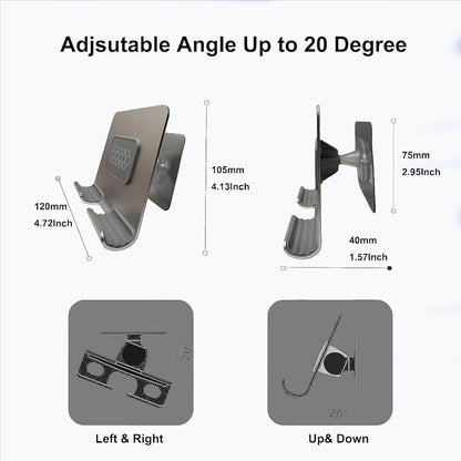 Large Wall Mount Phone Holder with Mirror, Extra Large Anti-Slip Panel, Strong Adhesive Phone Stand for Bathroom Kitchen Bedroom, Fits Phones & Tablets (4.72 x 4.13 inch)