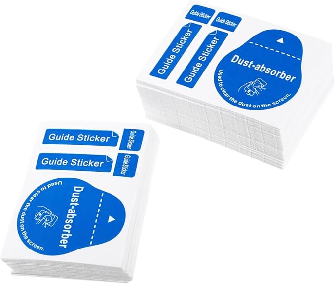 Mikikit 1000Pcs LCD Screen Sticker: Dust Removal Stickers Screen Cleaning Sticker LCD Cleaning Decals for Cell Phone Tablet Monitors