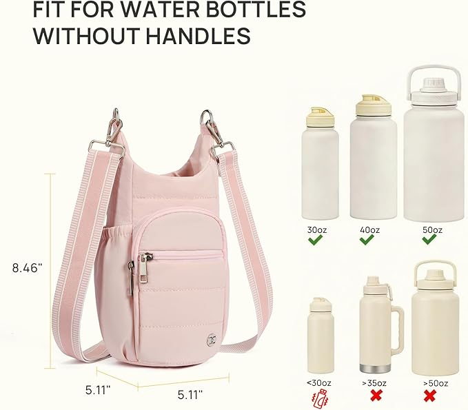 Telena Water Bottle Holder with Strap RFID Crossbody Bags for Women for Walking, Hiking, Cycling