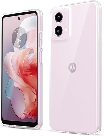 oakxco for Motorola Moto G Power 2024 Phone Case Liquid Silicone, Cute Thin Slim Grip Soft Rubber Gel for Women Men, Smooth Matte TPU Plain Bright Color Girly Case with Camera Cover, Clear