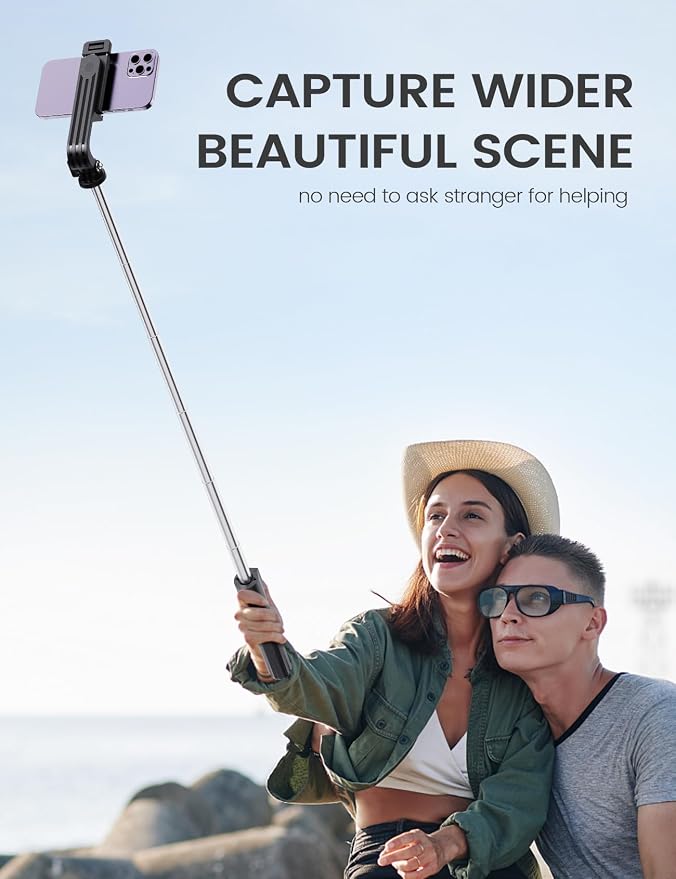 Selfie Stick Tripod with Remote, Extendable 360° Rotatable Selfie Stick, 41.7" Phone Tripod Stand for Cell Phone Filming Compatible with iPhone Samsung Android Smartphone Gopro