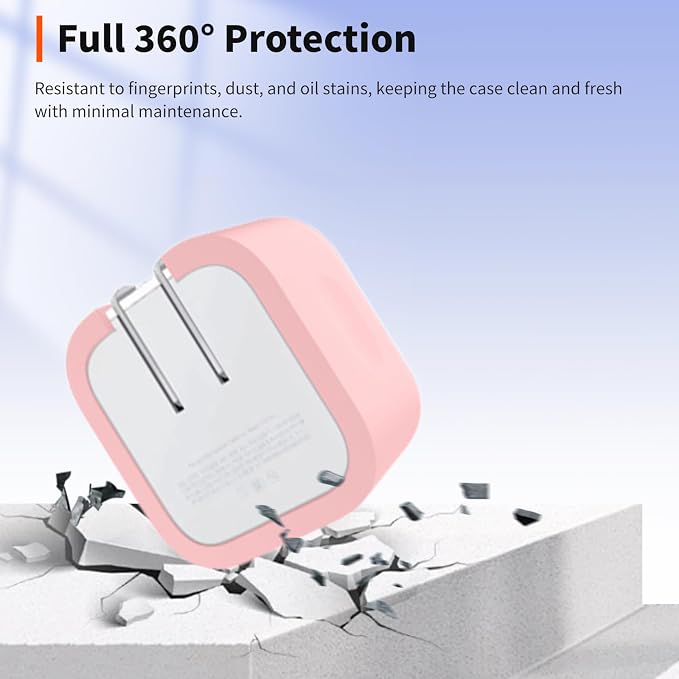 Case for Apple 35W Power Adapter – Soft Silicone Protective Cover for Dynamic Charger,Shockproof Dustproof Charging Block Protector Sleeve[Pink]