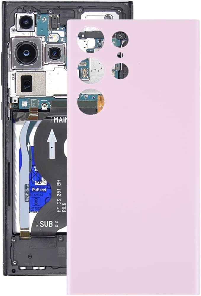 Back Panel Replacement for Galaxy Galaxy S23 Ultra 5G SM-S918B Easy On Installation Battery Cover (Pink)