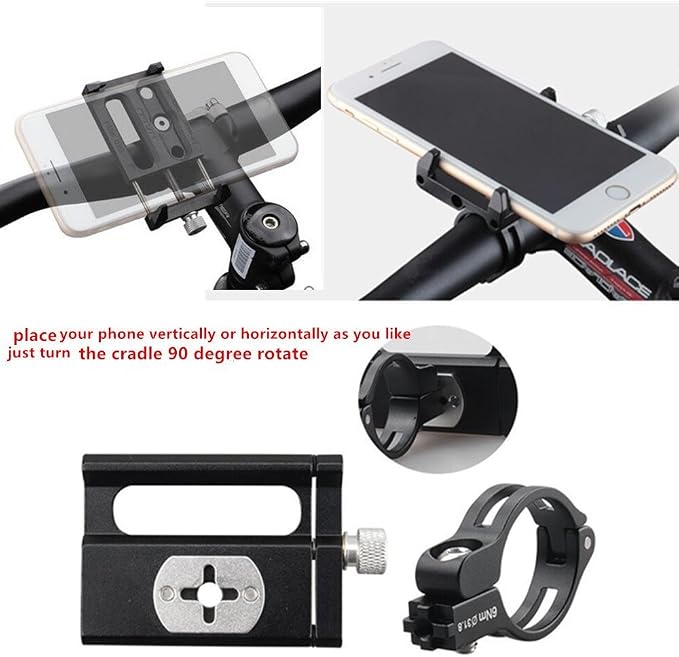 GUB Universal Phone Mount, Adjustable, Compatible with iPhone 8 Plus and Other Smartphones, Black with Band