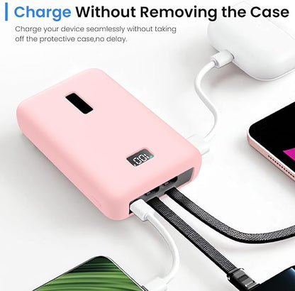 for Anker Zolo Power Bank 2025 Case,Silicone Protective Cover for Anker (20,000mAh 45W/30W) A1689/A1681,Shockproof Bumper with Charge-Through Design,Portable Travel Case,Pink