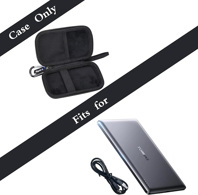 Case for TORRAS MiniMag/MiniMag Pro Power Bank 5,000mAh/10,000mAh Wireless Portable Charger - Hard Protective Travel Carrying Storage Bag (Black)