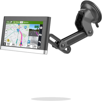 SkyTian for Garmin GPS Car Mount Replacement Sticky Suction Cup 17mm Ball Mount Long Arm Windshield Holder fit Garmin Nuvi Drive Dezl RV GPS, Black