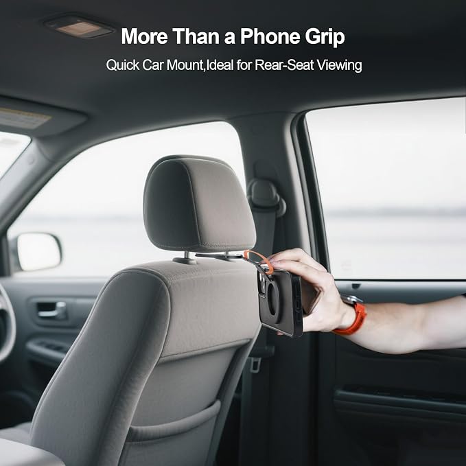 Dual-Sided for MagSafe Ring Holder, Magnetic Phone Grip&Kickstand with Soft Finger Strap, 360°Rotating Magnet Stand Grip for iPhone 17/16/15/14/13/12 Series, Gym,Car Mount