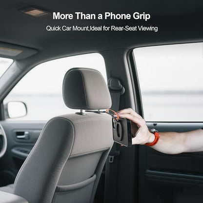 Dual-Sided for MagSafe Ring Holder, Magnetic Phone Grip&Kickstand with Soft Finger Strap, 360°Rotating Magnet Stand Grip for iPhone 17/16/15/14/13/12 Series, Gym,Car Mount