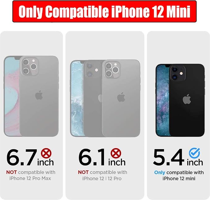 Battery Case for iPhone 12 Mini, Full Encircle 6000mAh Ultra-Slim Rechargeable Portable Charging Cover Extended Battery Pack Compatible with iPhone 12 Mini (5.4 inch) Charger Case with Carplay-Black