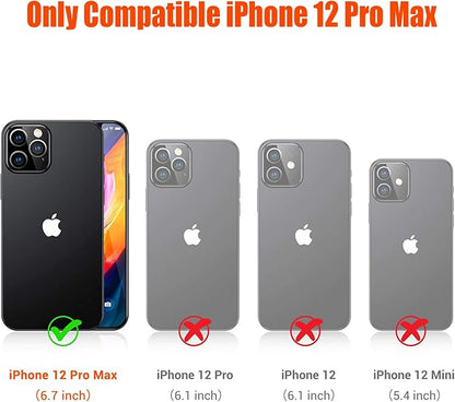 Battery Case for iPhone 12 Pro Max,12000mAh Portable Protective Charging Case with Wireless Charging Compatible with iPhone 12 Pro Max (6.7inch) Extended Battery Pack Charger Case with Carplay (Black)