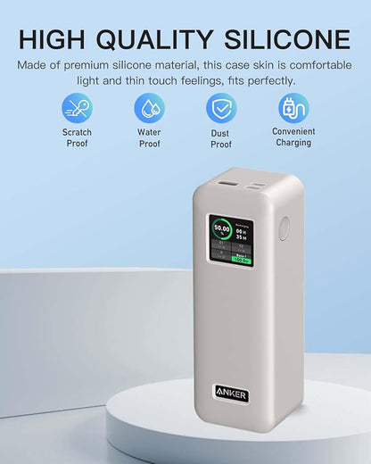 Case Cover for Anker Prime Power Bank 27,650mAh 250W, Full-Body Protective Cover for Anker Prime Power Bank,Drop-Proof,Scratch-Proof,Shock-Proof,White