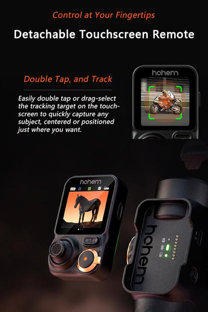 Hohem iSteady M7 Gimbal Stabilizer for Smartphone, Magnetic AI Tracker Fill Light, Detachable Touchscreen Remote Controller, Built-in Extension Rod, 500g Payload Gimbal Stabilizer for iPhone Android