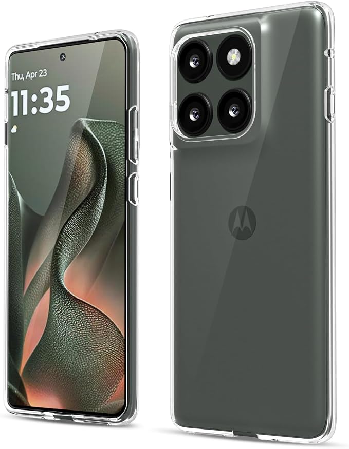 oakxco for Motorola Moto Edge 2025 Phone Case Liquid Silicone, Thin Slim Soft Rubber Gel TPU Plain Protective Simple Cover for Women Girl Cute, Matte Solid Color Aesthetic, Clear