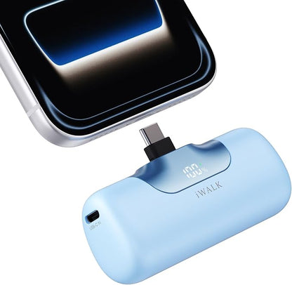 iWALK Portable Charger 5500mAh Next-Gen Small Power Bank 22.5W Fast Charging Battery USB-C Portable Phone Charger for iPhone 17/16/15 17 Plus 17 Pro Max iPad, Samsung Galaxy S25 S24 Android,Baby Blue
