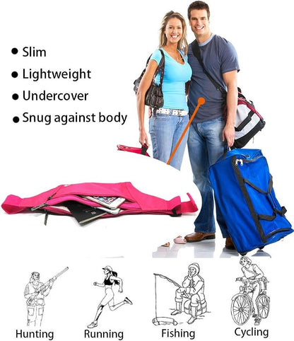 Naoki Outdoor Sports Running & Jogging & Travel Waterproof Utralthin Waist Pack/Bag Runner Belt (Rosered)