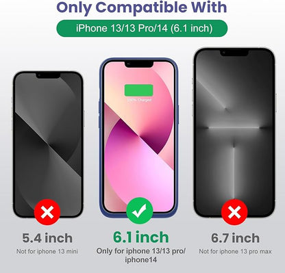 Pxwaxpy Battery Case for iPhone 14/13/13 Pro (6.1 Inch), [2024 Upgraded] Ultra-Slim 7500mAh Portable Extended Charger Case Cover for iPhone 14, iPhone 13, iPhone 13Pro Charging Case (Blue)