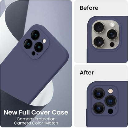 FireNova Designed for iPhone 16 Pro Max Case, Silicone Upgraded [Camera Protection] Phone Case, Soft Anti-Scratch Microfiber Lining Inside, 2024, Navy Blue