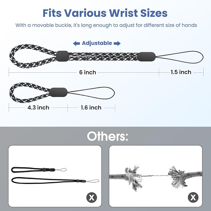 FrgKbTm Hand Wrist Strap Lanyard, Adjustable Nylon Colorful for Mobile Phone, Camara, USB Flash Drive, ID Name Tag Badge