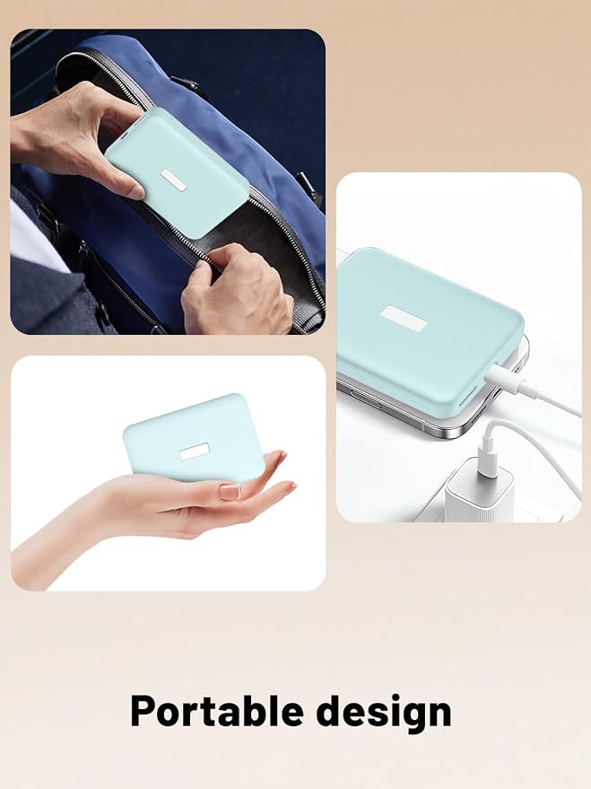 Silicone Protective Case Compatible with Anker MagGo Power Bank 10,000mAh 15W, Full-Body Protective Cover with Precise Cutouts, Shockproof & Scratch-Resistant Sleeve (Blue)