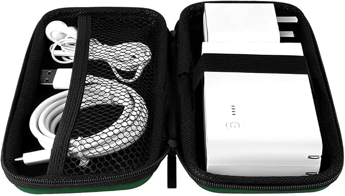 iMangoo Travel Essential Electronics Organizer Pouch Charger Case, Shockproof Dual Zipper Power Bank Cables Tech Accessories Purse, Men & Women Travel Must Have Storage Bag, 6.5x3.2x1 inch Green