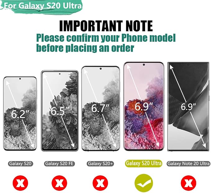 Battery Case for Samsung Galaxy S20 Ultra 5G, 6000mAh Rechargeable Extended Battery Charging Charger Case, Add 100% Extra Juice, NOT Compatible with Note 20 Ultra (6.9 inch)