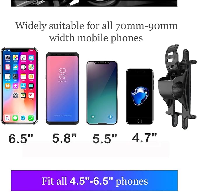 Bike Motorcycle Phone Mount GPS/Map/Music Made of Durable Non-Slip Silicone.Scooter Detachable Bike Phone Holder for Handlebars,Compatible with 99% iPhone 11-17, Samsung, 4.5"-6.9" Phones