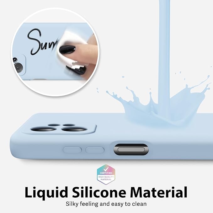 oakxco for Motorola Moto G Power 5G 2023 Phone Case Liquid Silicone, Thin Slim Soft Rubber Gel TPU Plain Simple Cover for Women Girl Cute, Matte Solid Color, Light Blue