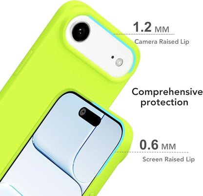 for iPhone 17 Air Case Silicone Compatible with Magsafe Case, Ultra Slim Thin Magnetic Phone Cases Mag Safe, Cute Soft Rubber Gel TPU Matte Plain Wireless Charging Cover for Women, Neon Green