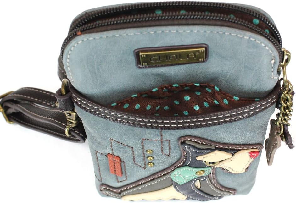 CHALA Dog Collection Cell Phone Crossbody Purse-Women PU Leather/Canvas Multicolor Handbag with Adjustable Strap
