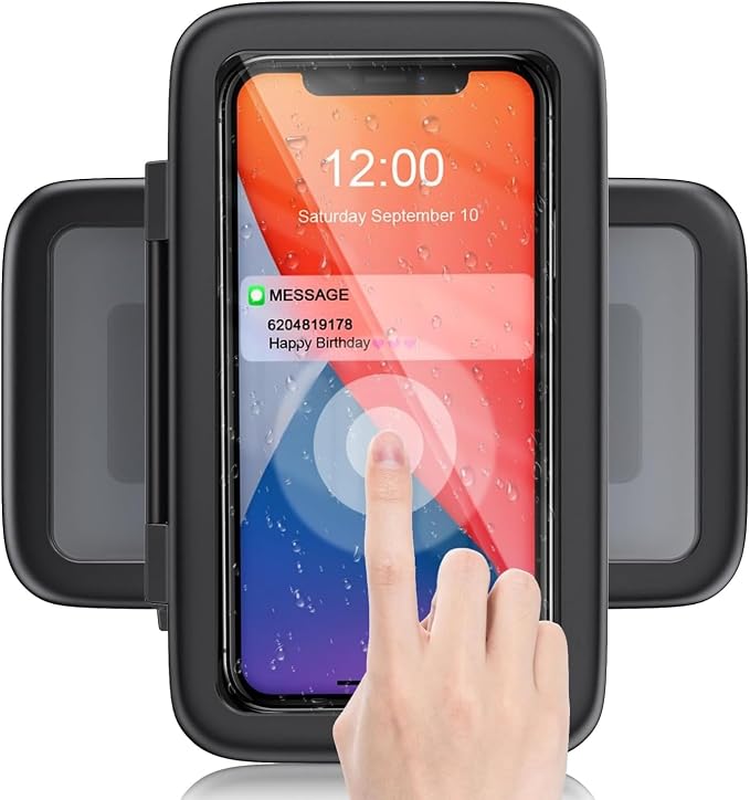 LC-dolida Shower Phone Holder Waterproof 480 Rotation Phone Stand Case Mount for Bathroom Batheub Kitchen Wall Mirro Compatible with iPhone 17 16 15 14 13 Plus Pro Max XS XR up to 6.8" Cell Phone