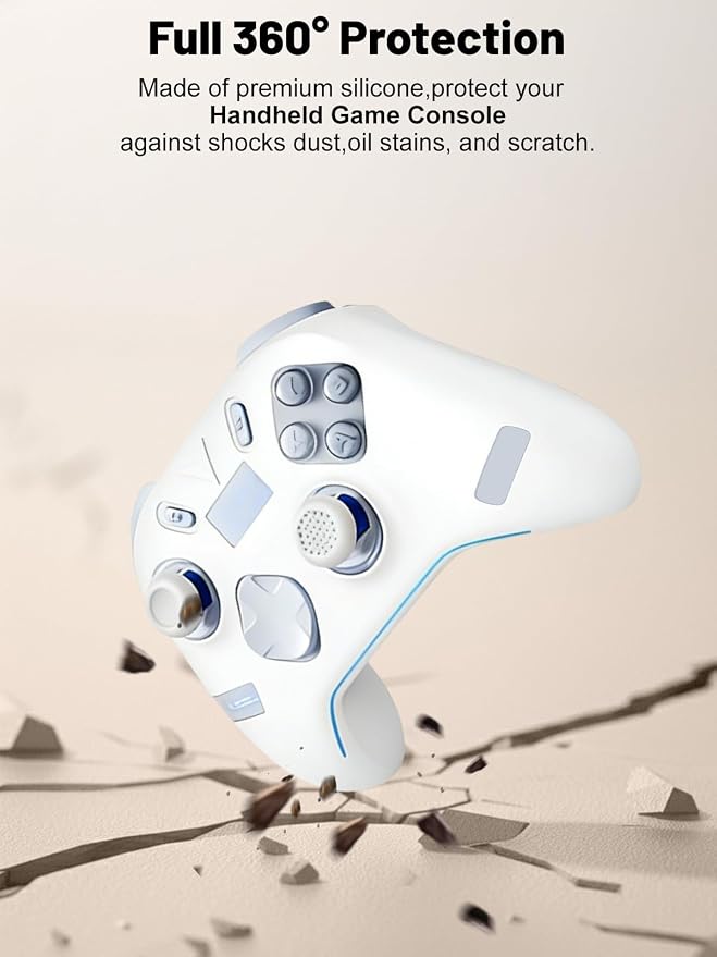 Silicone Protective Case for Flydigi Apex 5 Wireless Controller, Full-Body Protective Cover with Precise Cutout, Shockproof Dustproof Protector Sleeve & Scratch-Resistant Sleeve (White)