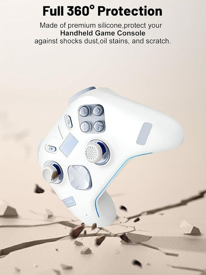 Silicone Protective Case for Flydigi Apex 5 Wireless Controller, Full-Body Protective Cover with Precise Cutout, Shockproof Dustproof Protector Sleeve & Scratch-Resistant Sleeve (White)