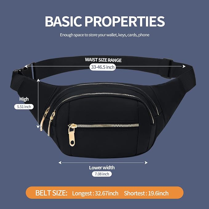DAITET Crossbody Fanny Pack for Men&Women,Large Waist Bag & Hip Bum Bag with Adjustable Strap for Outdoors Workout Traveling Casual Running Hiking Cycling