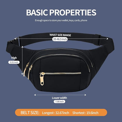 DAITET Crossbody Fanny Pack for Men&Women,Large Waist Bag & Hip Bum Bag with Adjustable Strap for Outdoors Workout Traveling Casual Running Hiking Cycling