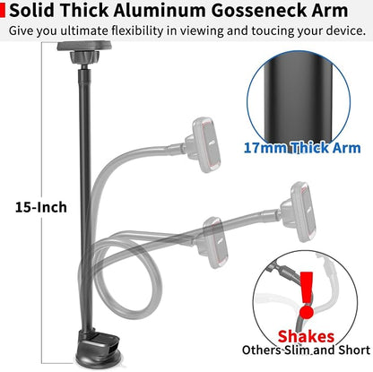 APPS2Car Magnetic Phone Holder for Car, Anti-Shake Windshield Phone Mount for Truck [Flexible Long Arm], Gooseneck Cell Phone Car Mount [6 Strong Magnets] Fit for iPhone & Android Smartphones