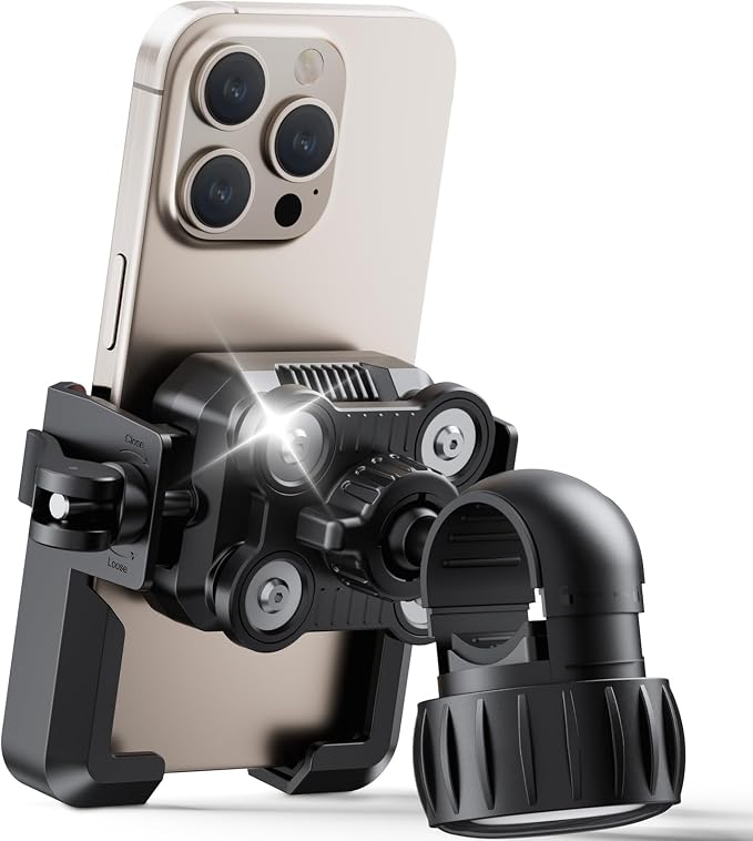 Bike Phone Holder, [Camera Friendly] [Military Anti-Shake] Motorcycle Phone Mount, [1s Lock] Bicycle Phone Holder Handlebar Phone Mount for Scooter Bike Accessory for iPhone/Samsung/All Phones 4.7-7"